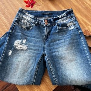 Flying monkey ripped flare jeans